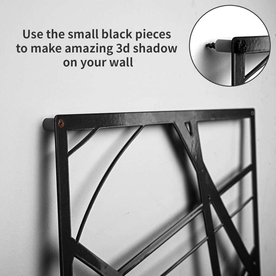 Black Abstract Wall Art, Metal Single Line Art Wall Decor, 3D Textured Sculptures, Modern Decor for Living Room Bedroom Bathroom Study, 17'' x 12'', 4 Pack - Image 4