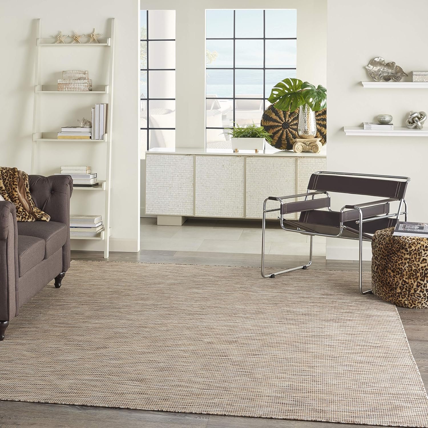Nourison Positano Indoor-Outdoor Beige 8' x 10' Area Rug, Easy Cleaning, Non Shedding, Bed Room, Living Room, Dining Room, Backyard, Deck, Patio (8x10) - Image 2