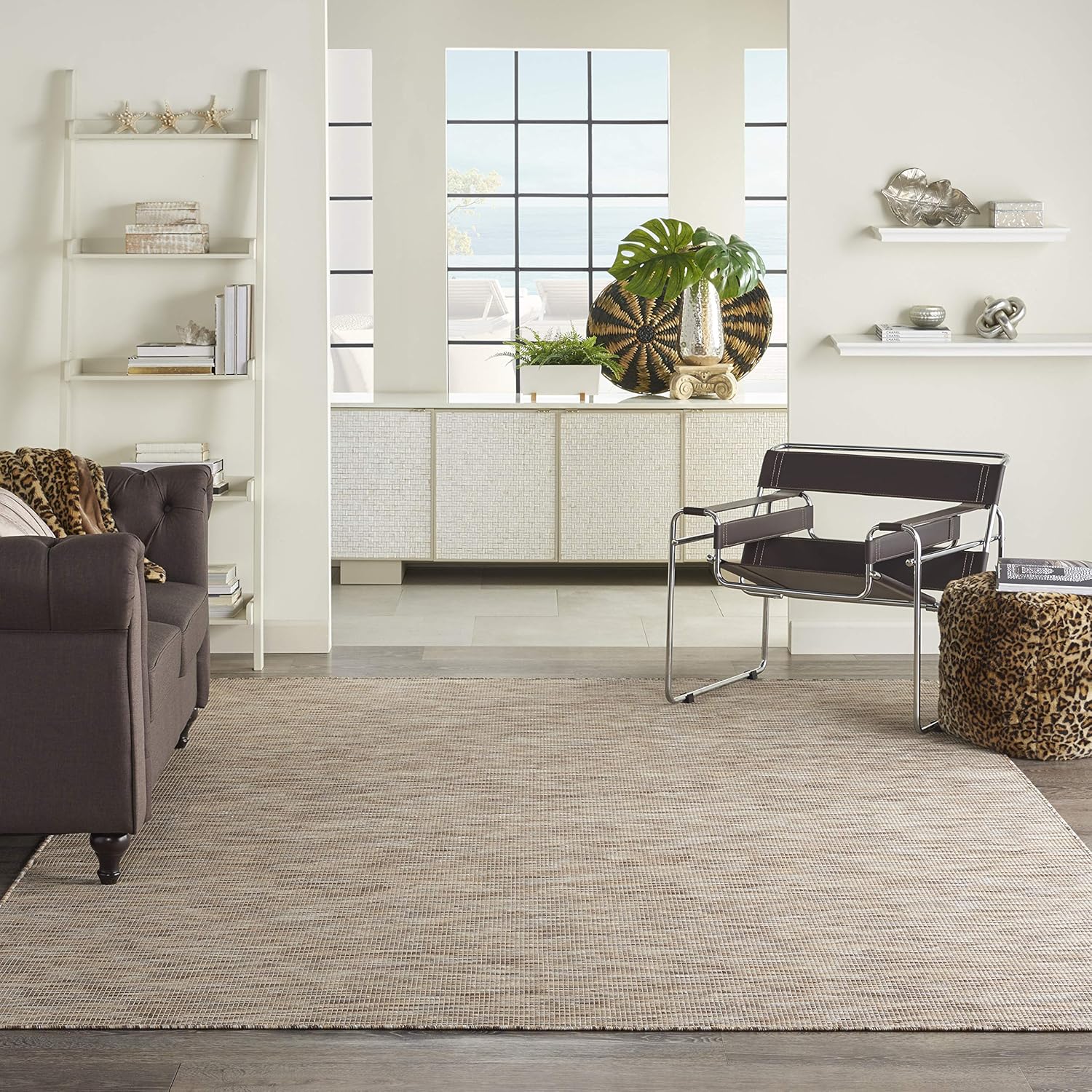 Nourison Positano Indoor-Outdoor Beige 8' x 10' Area Rug, Easy Cleaning, Non Shedding, Bed Room, Living Room, Dining Room, Backyard, Deck, Patio (8x10) - Image 5